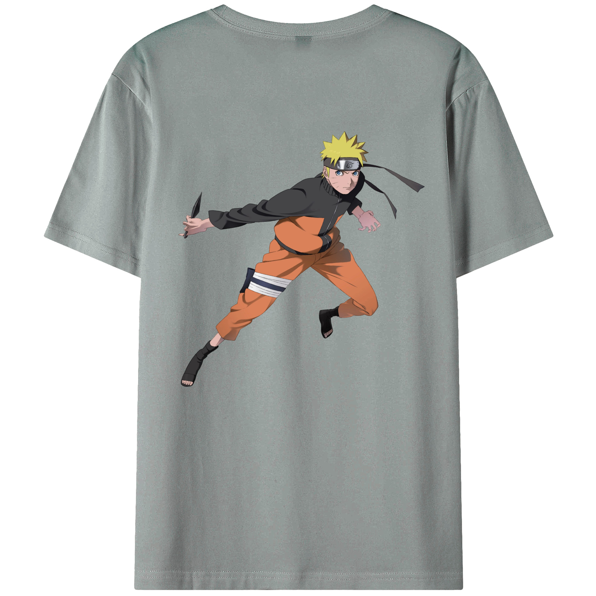 （画像用） NARUTO -ナルト- うずまき ナルト Uzumaki Naruto 綿100％ メンズ半袖Tシャツ（バックプリント） 通気性